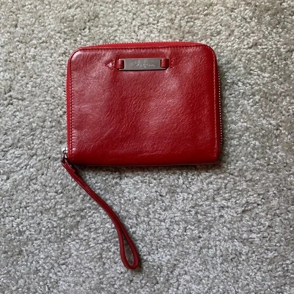 Cole Haan Red Leather Wristlet - Picture 1 of 3